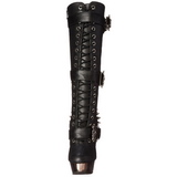 Black Konstldere 14 cm MUERTO-2028 Platform Knee High Goth Boots