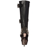 Black Konstldere 14 cm MUERTO-2028 Platform Knee High Goth Boots