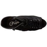 Black Konstldere 15,5 cm DELIGHT-1016 Open Toe Platform Ankle Calf Boots
