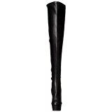 Black Konstldere 15,5 cm DELIGHT-3000 High Heeled Overknee Boots