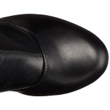 Black Konstldere 15,5 cm DELIGHT-3000 High Heeled Overknee Boots