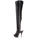 Black Konstldere 15,5 cm DELIGHT-3017 Platform Thigh High Boots