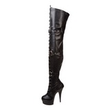 Black Konstldere 15,5 cm DELIGHT-3028 High Heeled Overknee Boots