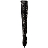 Black Konstldere 15,5 cm DELIGHT-3063 Platform Thigh High Boots