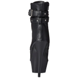 Black Konstldere 15 cm DELIGHT-1033 Open Toe Platform Ankle Calf Boots