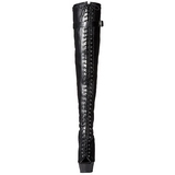 Black Konstldere 15 cm DELIGHT-3025 Platform Thigh High Boots