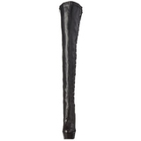Black Konstldere 15 cm DELIGHT-3050 Platform Thigh High Boots