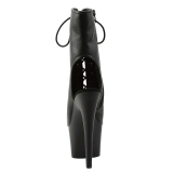 Black Konstldere 18 cm ADORE-1016 Open Toe Platform Ankle Calf Boots