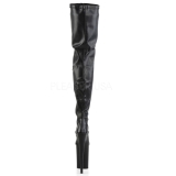 Black Konstldere 23 cm PLEASER INFINITY-4000 Platform Over Knee Boots