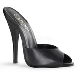 Black Leather 15 cm DOMINA-101 Women Mules Shoes