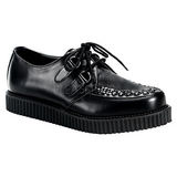 Black Leather 2,5 cm CREEPER-602 Platform Mens Creepers Shoes