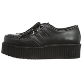 Black Leather 5 cm CREEPER-402 Platform Mens Creepers Shoes