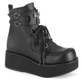 Black Leatherette 6 cm SPRITE-70 demoniacult ankle boots platform
