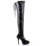 Black Matte 13,5 cm INDULGE-3063 Thigh High Boots for Men