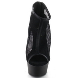 Black Mesh 15 cm Pleaser DELIGHT-600-12 Platform Ankle Calf Boots