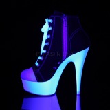Black Neon 15 cm DELIGHT-600SK-02 Canvas high heels chucks