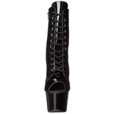 Black Patent 18 cm ADORE-1021 womens platform soled ankle boots