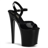 Black Patent 20 cm XTREME-809 High Heels Platform