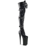 Black Patent 25,5 cm BEYOND-3028 platform extrem heels thigh high boots