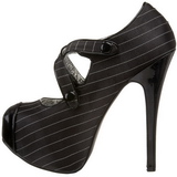 Black Pinstripe 14,5 cm Burlesque TEEZE-23 Womens Shoes with High Heels