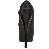 Black Pinstripe 14,5 cm Burlesque TEEZE-23 Womens Shoes with High Heels