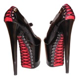 Black Red 20 cm FLAMINGO-887FH Corset High Heel Shoes