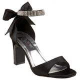 Black Rhinestone 8,5 cm ROMANCE-372 Womens High Heel Sandals