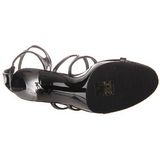 Black Shiny 12 cm FLAIR-458 Womens High Heel Sandals