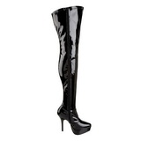 Black Shiny 13,5 cm INDULGE-3000 Thigh High Boots for Men