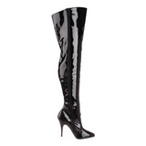 Black Shiny 13 cm SEDUCE-3010 Thigh High Boots for Men