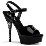 Black Shiny 14 cm Pleaser DIAMOND-609 Platform Stiletto High Heels