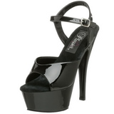 Black Shiny 15 cm Pleaser KISS-209 Platform High Heels Shoes