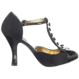 Black Suede 10 cm SMITTEN-10 Rockabilly Pumps with low heels