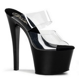 Black Transparent 18 cm SKY-302 Plateau Women Mules Shoes