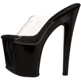 Black Transparent 19 cm TABOO-701 Plateau Women Mules Shoes
