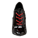 Black Varnished 13 cm SEDUCE-460 Oxford Pumps Shoes Flat Heels