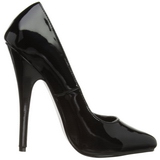 Black Varnished 15 cm DOMINA-420 pointed toe high heel stilettos