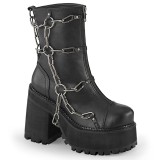 Black Vegan 12 cm ASSAULT-66 lolita ankle boots platform block heels