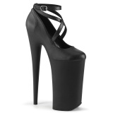 Black Vegan 25,5 cm BEYOND-087 extrem platform high heels pumps