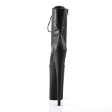 Black Vegan 25,5 cm BEYOND-1020 extrem platform high heels ankle boots