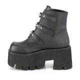 Black Vegan 9 cm ASHES-55 demoniacult ankle boots platform
