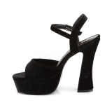 Black Velvet 13 cm DEMONIA DOLLY-09 High Heels Platform