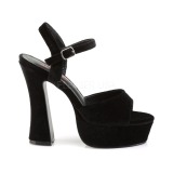Black Velvet 13 cm DEMONIA DOLLY-09 High Heels Platform