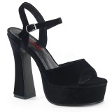 Black Velvet 13 cm DOLLY-09 High Heels for Men