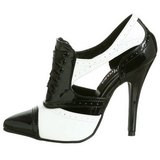 Black White 13 cm SEDUCE-458 Oxford Womens Shoes with High Heels