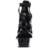 Black gladiator 15 cm DELIGHT-682 High Heeled Sandal Shoes