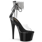 Black rhinestone 18 cm ADORE-724RS-2 pleaser high heels with ankle cuff