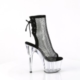 Black rhinestones 18 cm ADORE-1018RM pleaser high heels ankle boots
