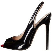 Black slingback 13 cm SEXY-08 high heels slingbacks shoes