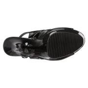 Black slingback platform 15 cm DELIGHT-654 high heels slingbacks shoes
